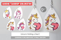 Earring Unicorn with Heart Product Image 1