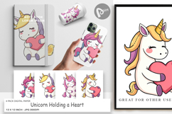 Digital Paper Unicorn with Heart Product Image 1