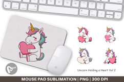 Mouse Pad Unicorn with Heart Product Image 1