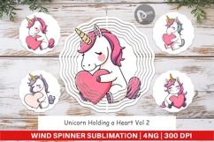 Wind Spinner Unicorn with Heart Product Image 1