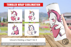 Tumbler Unicorn with Heart Product Image 1