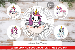 Wind Spinner Teacup Unicorn Product Image 1