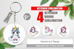 Keychain Teacup Unicorn Product Image 1