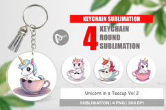 Keychain Teacup Unicorn Product Image 1