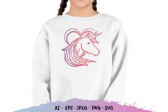 Unicorn in Heart with Gradient Color SVG Product Image 1