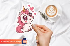 Unicorn In Love Sticker, Adorable Unicorn Love Decals Product Image 1