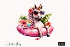 Summer Unicorn On Pool Floaty | Summer PNG Product Image 1