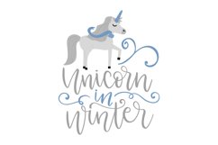 Unicorn In Winter SVG Cut File Product Image 1