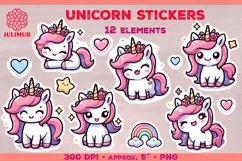 Enchanting Unicorns Stickers. Sticker Unicorn PNG Product Image 2