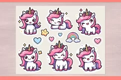 Enchanting Unicorns Stickers. Sticker Unicorn PNG Product Image 1