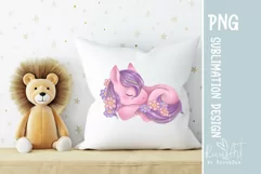 Horse Sublimation PNG clipart. Sleeping Little Baby Horse Product Image 1