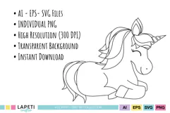 cute unicorn drawing for coloring printable