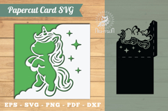 Unicorn Papercut Card SVG Product Image 1