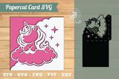 Unicorn Papercut Card SVG Product Image 1
