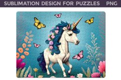Cute Unicorn Sublimation Design For Puzzle | Unicorn Puzzle Product Image 1