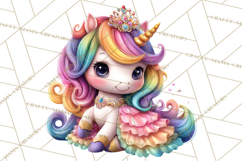 Unicorn Princess Ball Clipart PNG, Baby Unicorns Gowns Tux Product Image 4