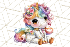 Unicorn Princess Ball Clipart PNG, Baby Unicorns Gowns Tux Product Image 2