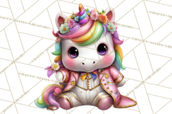 Unicorn Princess Ball Clipart PNG, Baby Unicorns Gowns Tux Product Image 4
