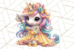 Unicorn Princess Ball Clipart PNG, Baby Unicorns Gowns Tux Product Image 3