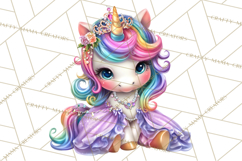 Unicorn Princess Ball Clipart PNG, Baby Unicorns Gowns Tux Product Image 2
