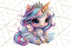Unicorn Princess Ball Clipart PNG, Baby Unicorns Gowns Tux Product Image 4