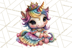 Unicorn Princess Ball Clipart PNG, Baby Unicorns Gowns Tux Product Image 3
