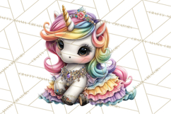 Unicorn Princess Ball Clipart PNG, Baby Unicorns Gowns Tux Product Image 4