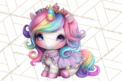 Unicorn Princess Ball Clipart PNG, Baby Unicorns Gowns Tux Product Image 5