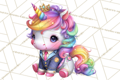Unicorn Princess Ball Clipart PNG, Baby Unicorns Gowns Tux Product Image 4