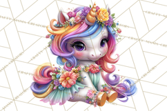 Unicorn Princess Ball Clipart PNG, Baby Unicorns Gowns Tux Product Image 2