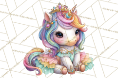 Unicorn Princess Ball Clipart PNG, Baby Unicorns Gowns Tux Product Image 5