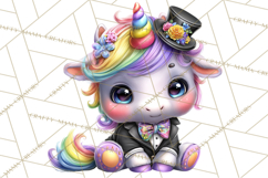 Unicorn Princess Ball Clipart PNG, Baby Unicorns Gowns Tux Product Image 5