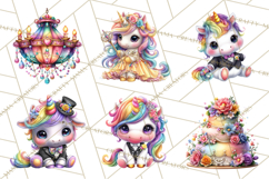 Unicorn Princess Ball Clipart PNG, Baby Unicorns Gowns Tux Product Image 6