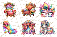 Unicorn Princess Ball Clipart PNG, Baby Unicorns Gowns Tux Product Image 4