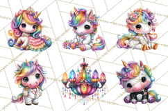 Unicorn Princess Ball Clipart PNG, Baby Unicorns Gowns Tux Product Image 7