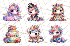 Unicorn Princess Ball Clipart PNG, Baby Unicorns Gowns Tux Product Image 3