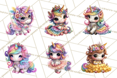 Unicorn Princess Ball Clipart PNG, Baby Unicorns Gowns Tux Product Image 9