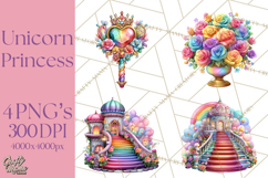Unicorn Princess Ball Clipart PNG, Baby Unicorns Gowns Tux Product Image 1