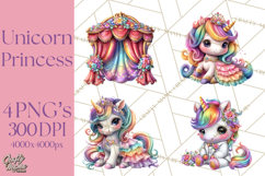Unicorn Princess Ball Clipart PNG, Baby Unicorns Gowns Tux Product Image 1