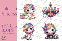 Unicorn Princess Ball Clipart PNG, Baby Unicorns Gowns Tux Product Image 1