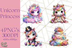 Unicorn Princess Ball Clipart PNG, Baby Unicorns Gowns Tux Product Image 1
