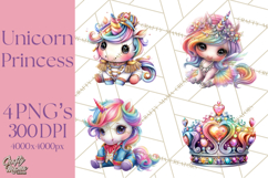 Unicorn Princess Ball Clipart PNG, Baby Unicorns Gowns Tux Product Image 1