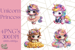 Unicorn Princess Ball Clipart PNG, Baby Unicorns Gowns Tux Product Image 1