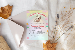 Unicorn Rainbow Girl’s Birthday Party Invitation Template Product Image 9