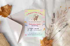 Unicorn Rainbow Girl’s Birthday Party Invitation Template Product Image 9