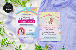 Unicorn Rainbow Girl’s Birthday Party Invitation Template Product Image 7