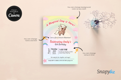Unicorn Rainbow Girl’s Birthday Party Invitation Template Product Image 5