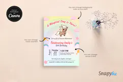 Unicorn Rainbow Girl’s Birthday Party Invitation Template Product Image 5
