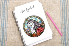 Unicorn Round Stained Glass Sublimation Clipart Bundle Product Image 4