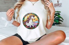 Unicorn Round Stained Glass Sublimation Clipart Bundle Product Image 3